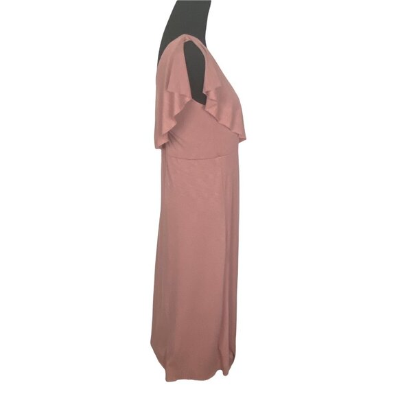 SOFT SURROUNDINGS Women Roxanna Maxi Dress V-Neck Ruffle Sz PS Pink 45-3 - Picture 5 of 10